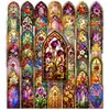 Pegatinas de Ventana Florales Retro de Nuevo Estilo Transfronterizas, 50 Piezas, Materiales Decorativos Creativos de Ensueño para DIY, Pegatinas Transparentes Impermeables de PET
