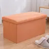 Banqueta de Almacenamiento Rectangular Caja de Almacenamiento Plegable Banqueta para Cambiar Zapatos Banqueta de Sofá Caja Organizadora Caja de Almacenamiento de Tela