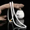 Pulsera de Cuentas de Vidrio Estilo Étnico de 108 Piezas, Unisex, Joyería con Forma de Gota Naranja-Rojo de 8mm
