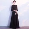 Vestido Negro de Noche Sudeste Asiático 2026 Otoño Nuevo Estilo Fiesta de Cumpleaños Petite Vestido Diario de Banquete Fuente de Comercio Exterior