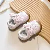 Sapatos de bebê fofos com laço de bolinhas, sapatos casuais estilo coreano para meninas pequenas, nova coleção primavera/outono de tênis infantis