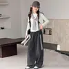 Conjunto de Otoño para Niñas 2026 Nuevo Estilo Casual Deportivo El Más Popular de Este Año El Mejor Vendedor Para Niñas Mayores Conjunto Versátil de Pantalones de Pierna Ancha