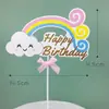 Decoración de Pastel Arcoíris Enchufe Niños Bebé Estrellas Nube Globos Feliz Cumpleaños Accesorios para Hornear Horneado