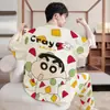 Conjunto de Pijama Masculino de Manga Curta em Modal Três Peças Verão Calça Roupa de Casa Fina Fresca Casual Pode Ser Usado Fora