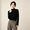 Nova Blusa Térmica de Microfleece Meia-Gola Outono/Inverno para Mulheres, Roupa Íntima Modeladora, Manga Longa Amiga da Pele, Top com Sensação de Alta Qualidade