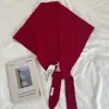 Cachecol Triangular de Tricô Cinza para Mulheres, Lenço Decorativo para Pescoço de Primavera e Outono, Colete Estilo Coreano, Cachecol Liso para o Dia a Dia