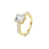 Anillo de Plata de Ley S925 de Moda con Corte Esmeralda de 3 Quilates para Mujer, Estilo de Lujo Europeo y Americano, Anillo Cerrado con un Toque de Alta Gama