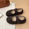 Zapatos cálidos Mary Jane con forro de terciopelo para mujer, a juego para la temporada de otoño e invierno, zapatos de tacón oculto, velcro 2026 zapatos de algodón