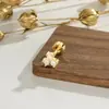Henson Clásico Geométrico Circonita Simple Versátil Oro de 18K Rosca Hélice Hueso de la Oreja Stud Piercing Pendientes