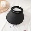 Sombrero Visera y Sombrero Protector Solar para Mujer Verano Sombrero de Ala Ancha Protección UV Sombrero de Sol Cubre Rostro Parte Superior Vacía Sombrero de Paja Sombrero de Playa