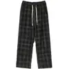 Pantalones de Cuadros Tie-Dye de Invierno 2025 para Hombre, Estilo Hong Kong Versátiles Modernos Estilo Urbano Rectos de Pierna Ancha, Pantalones Deportivos Casuales Sueltos