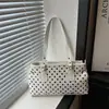 Versão coreana verão 2026 nova bolsa feminina doce e fashion, alto valor estético, poá, grande capacidade, bolsa de ombro e debaixo do braço