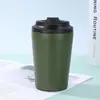 Superventas transfronterizo, taza de café de 12 oz, taza aislada de acero inoxidable 304 con escala, taza de leche portátil, taza de café conveniente