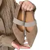 Versión de piel de oveja 2026 nuevos zapatos Mary Jane de estilo francés suave con correa elástica para mujer, tacón de cuña, punta fina, corte bajo, zapatos de vestir elegantes