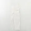 Aliexpress Comércio Exterior Transfronteiriço Roupas Europeias e Americanas Verão 2025 Novo Vestido Midi Decorativo Plissado com Alças