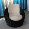 Cadeira de lazer preguiçosa de Rattan para hotéis e pousadas, assento individual de vime natural trançado à mão para espaços pequenos