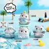 Mini enfeites de gatinho da sorte de desenho animado para mesa de casa, artesanato fofo de resina feito à mão, decoração para estação de computador