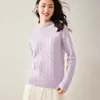 Moda Outono e Inverno Gola Alta Meia Cashmere Feminina Base Grossa Camisa de Base Vento Suave Solto Emagrecedor Suéter Pulôver
