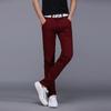 Pantalones casuales de primavera y verano para hombre, pantalones rectos para hombre, talla grande juvenil, estilo coreano, ajustados, color liso, negros, finos y modernos.