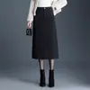 Falda lápiz de lana para mujer, otoño/invierno 2026, fluida, falda recta a la moda, falda de longitud media adelgazante y elegante