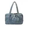 2026 Bolsa de Ombro Casual Vintage em Jeans Estilo Americano Bolsa de Mão de Viagem Feminina Bolsa Transversal Elegante para Mães de Meia-Idade