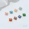 Colgante de Corazón con Zirconia de Trébol de Cuatro Hojas Color Conservante Chapado en Oro de 14K Accesorio para Cadena de Pulsera Pendiente Hecho a Mano DIY