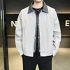 Chaqueta de trabajo patchwork retro americana para hombre, nuevo estilo otoño 2025, top casual versátil holgado para hombre, moderno