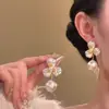 Nobreza Barroca~Brincos Florais de Pérola Vintage Francês de Alto Padrão Romântico com um Temperamento Suave para Mulheres