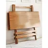 Mesa Plegable de Bambú Mesa de Comedor para Apartamentos Pequeños Mesa de Cocina Portátil para Exteriores Mesa Cuadrada Simple Puesto Cuadrado para Balcón