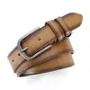 Cinturón Popular Transfronterizo para Hombre con Hebilla de Aleación, Estilo Japonés, Cuerpo del Cinturón de Cuero Sintético de Alta Calidad, Cinturón Vintage de Alta Gama, Cinturón Ligero de Lujo para Pantalones