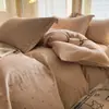 Sencilla y fresca, funda de edredón de gasa de doble capa 100% algodón, grado A, 100% algodón, juego de ropa de cama individual para dormitorios, incluye tres piezas