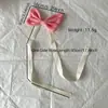Corbata de cortina con lazo de Princesa Fugitiva Rosa, Terciopelo, Lazo 3D, Decoración de Ventana para Habitación de Princesa