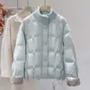 Jaqueta de algodão feminina gola alta curta 2026 inverno novo estilo coreano solta ins jaqueta acolchoada de algodão espessa quente roupas de algodão da moda