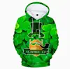 Calle Primavera y Otoño. Festival Irlandés del Día de San Patricio Sudadera con Capucha y Estampado Digital 3D 2025 Transfronterizo Nuevo