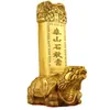 Latón Puro Piedra Taishan Tortuga Dragón Ornaments Entrada del Hogar Balcón Artesanías Decorativas de Metal