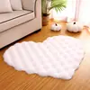 Tapete em Forma de Coração, Tapete em Veludo Bolha Cor Creme para Sala de Estar, Sofá de Um Lugar, Mesa de Centro, Camarim, Tapete para Banco de Maquiagem, Tapete