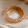 Pulsera Redonda con Patrón de Gradiente Acrílico Transfronteriza Europea y Americana, Pulsera de Lujo Ligero de Nicho, Joyería de Mano Personalizada Simple y Única para Mujer