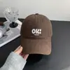 Gorra de Béisbol Bordada con Letra 'Ok' Estilo Coreano Versátil para Mujer, Nuevo Modelo Primavera y Verano, Circunferencia de Cabeza Grande, Parte Superior Suave, Visera Ancha, Gorra de Pico para Hombre