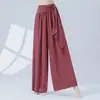 Camisa de Protección Solar para Danza Moderna, Estilo Unisex, Cuello de Solapa, Lazo Lateral, Manga Larga, Ropa Fluida para Práctica de Danza China Jazz