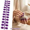 Unhas Quadradas Curtas Press-On da Moda, 24 Peças, Decorações Press-On Multicor Sólida de Alto Padrão Fosco