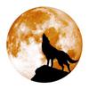 Q001 Pegatinas de pared creativas de luna luminosa, pegatinas decorativas de Halloween, pegatinas de pared autoadhesivas de lobo luminoso