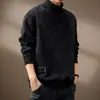 Sudadera de chenilla de cuello alto medio de alta gama para hombre, nueva colección Otoño 2026, chaqueta holgada de pana de manga larga de talla grande