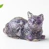 Pedrinhas de Cristal Natural Transfronteiriças Cola Gatinho Escritório Casa Sala de Estar Ornamento de Mesa Ornamento de Gato Decorativo de Resina