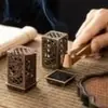 "Alegría en las Cejas" quemador de incienso cuadrado vertical, quemador de incienso de aromaterapia para interiores, pequeño quemador de incienso con patrón de nube, adorno para ceremonia del té china