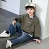 Sudadera de Rayas para Niños Primavera y Otoño 2026 Nuevo Estilo Coreano Top Casual para Niños Elegantes