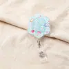 Porta-Crachá Retrátil de Acrílico com Texto, Porta-Crachá de Identificação, Clipe de Crachá Personalizado Fofo, Disponível para Atacado