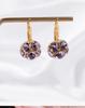 Sensación de alta gama lleno de hebilla de oreja dorada champán combinable elegante exquisito aretes super brillantes moda de lujo
