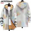 Jaqueta Novo Estilo com Elementos de Padrão Multicoloridos B53 Cardigan com Capuz e Zíper Casaco de Algodão com Lã Espessa para Inverno com Forro Amarelo
