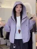 Chaqueta Corta con Capucha para Mujer Otoño 2026 Nueva Moda Versátil Casual Adelgazante Chaqueta con Cremallera Top