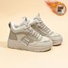 W3630 Altura Interna Sapatos Femininos 2024 Inverno Novos Sapatos de Algodão Forrados com Lã Sapatos Quentes para Estudantes Sapatos de Plataforma Coreanos Casuais